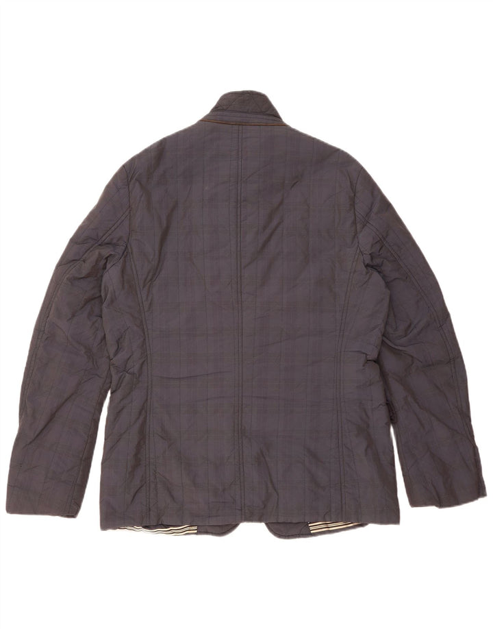 Giacca utility da uomo Massimo Dutti UK 40 Acetato a quadri blu navy grande