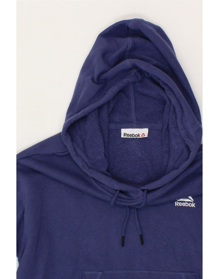 REEBOK Womens Hoodie Jumper UK 14 Large Navy Blue Vintage Reebok and Second-Hand Reebok from Messina Hembry 