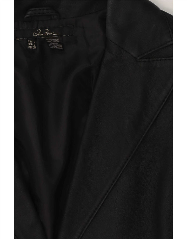 Giacca blazer in pelle da donna a 2 bottoni Zara UK 16 grande nera