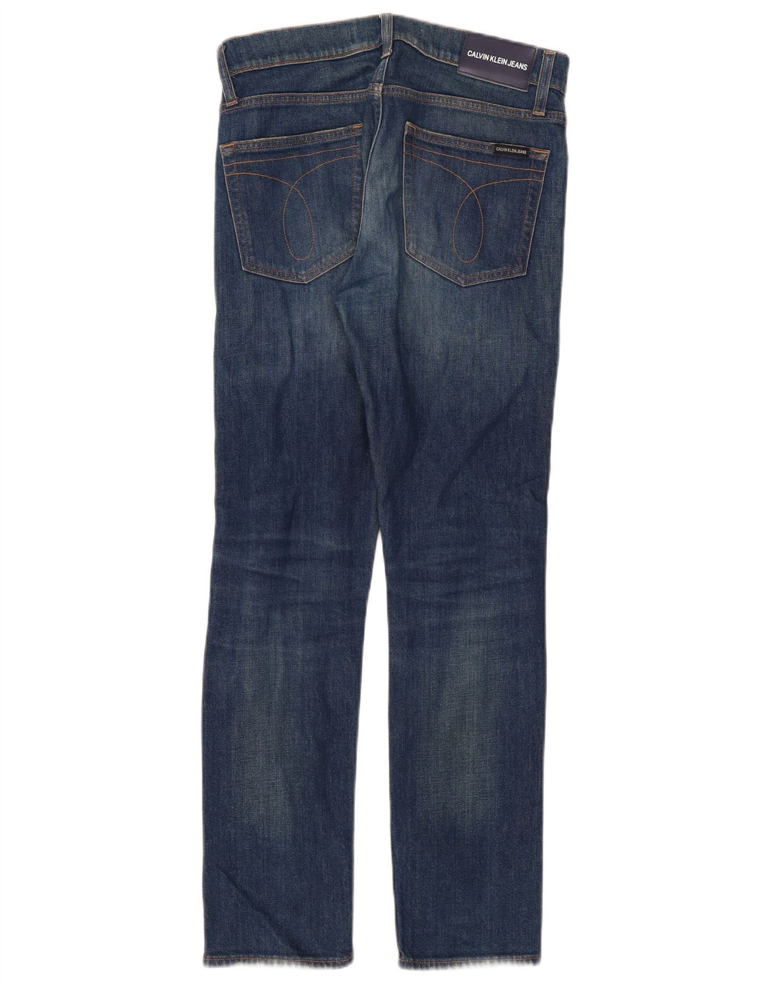 Jeans slim invecchiati da donna Calvin Klein W28 L30 cotone blu
