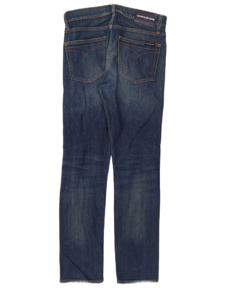 Jeans slim invecchiati da donna Calvin Klein W28 L30 cotone blu