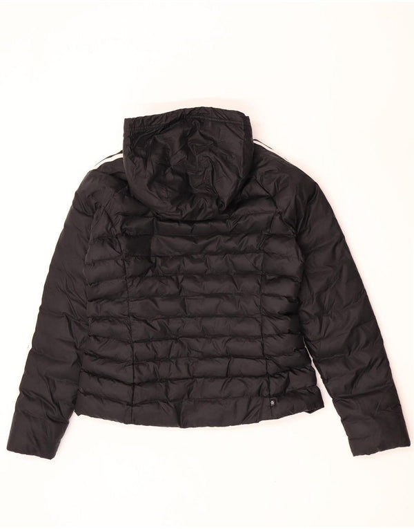 Adidas Womens Hooded Padded Jacket UK 16 Large Black Polyamide