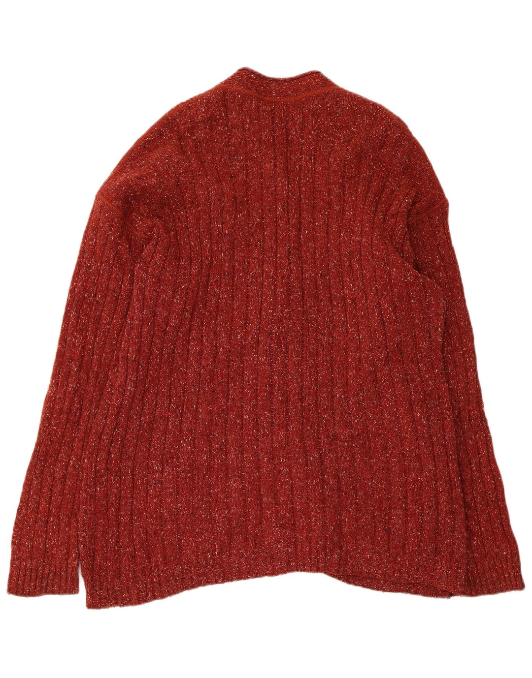 Maglione cardigan da donna Stefanel UK 16 grande lana screziata rossa