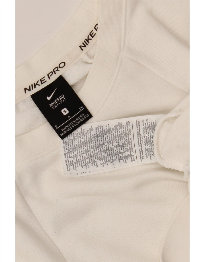 Felpa grafica Nike Dri Fit da donna UK 10 piccola a righe bianche
