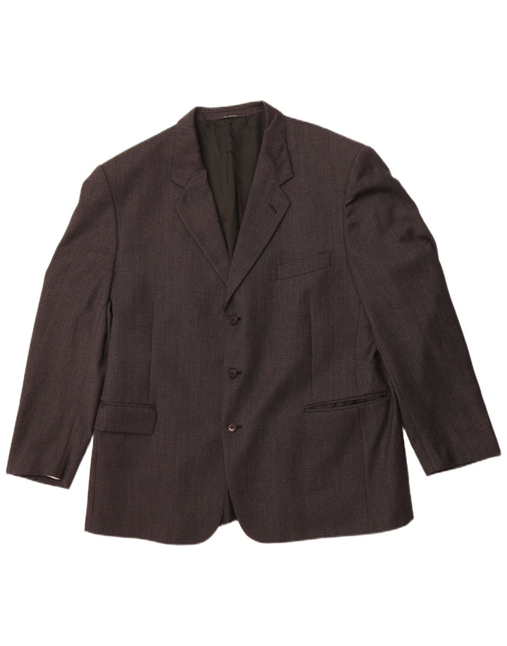 BIAGIOTTI Giacca blazer da uomo a 3 bottoni UK 40 grande lana merino grigia