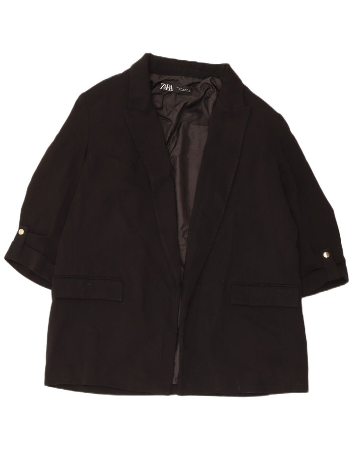 Giacca blazer aperta da donna con maniche a 3/4 Zara UK 18 XL poliestere nero