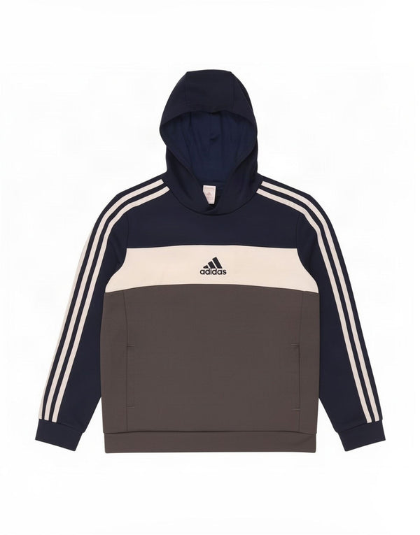 Felpa con cappuccio Adidas Aeroready per ragazzi 11-12 anni Blu navy Colourblock