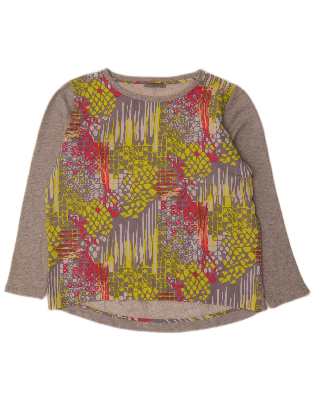 Felpa da donna Cos Jumper UK 14 Cotone geometrico grigio medio