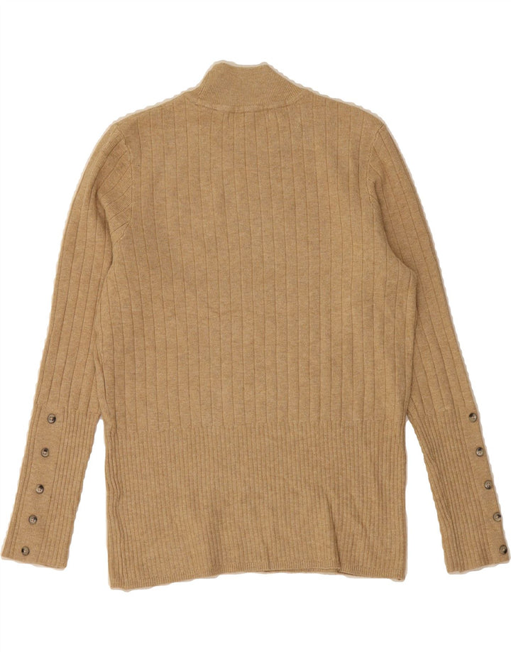 MARKS & SPENCER Womens Turtle Neck Jumper Sweater UK 14 Medium Beige Vintage Marks & Spencer and Second-Hand Marks & Spencer from Messina Hembry 