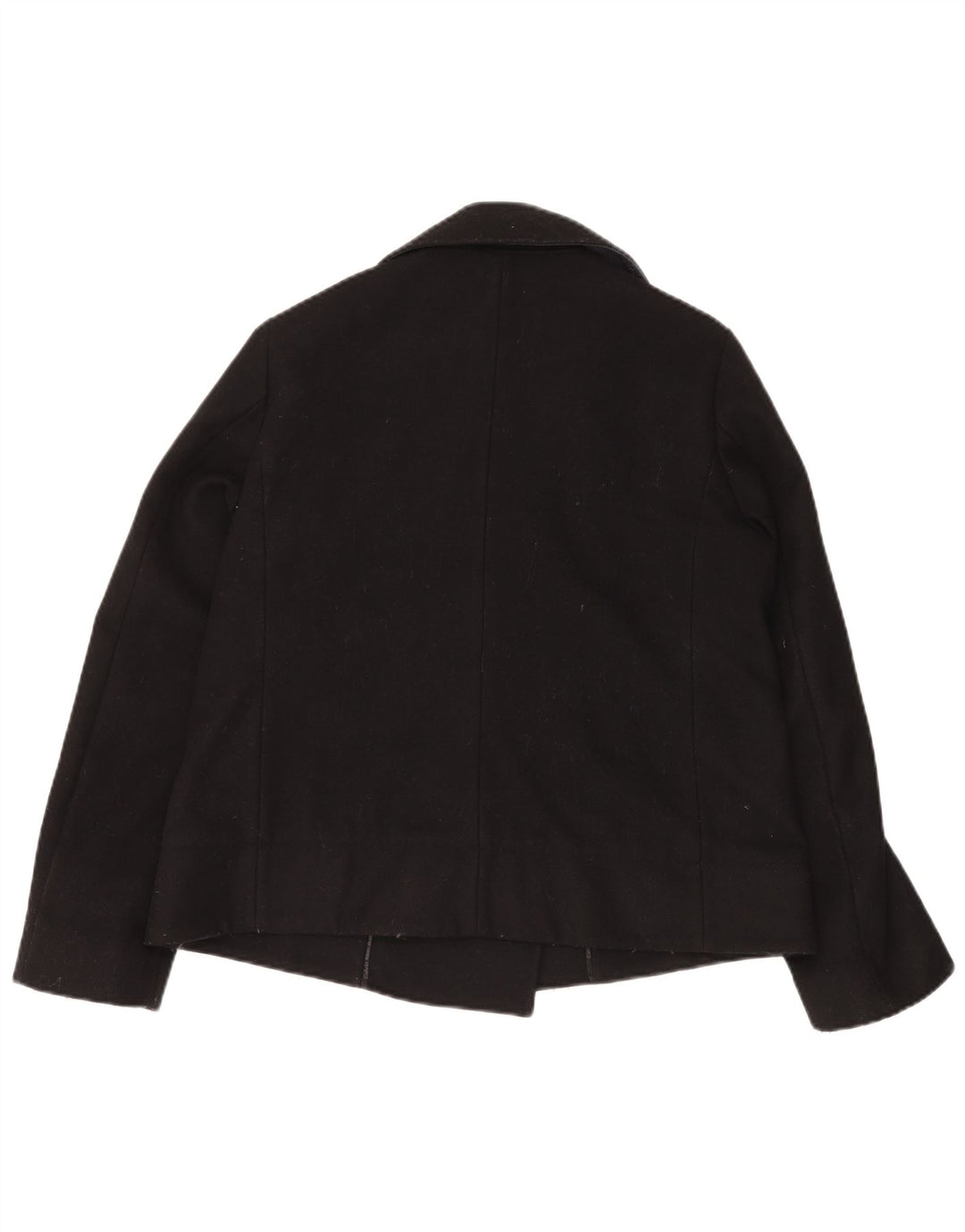 CALVIN KLEIN JEANS Cappotto da marinaio da donna UK 14 Lana nera media