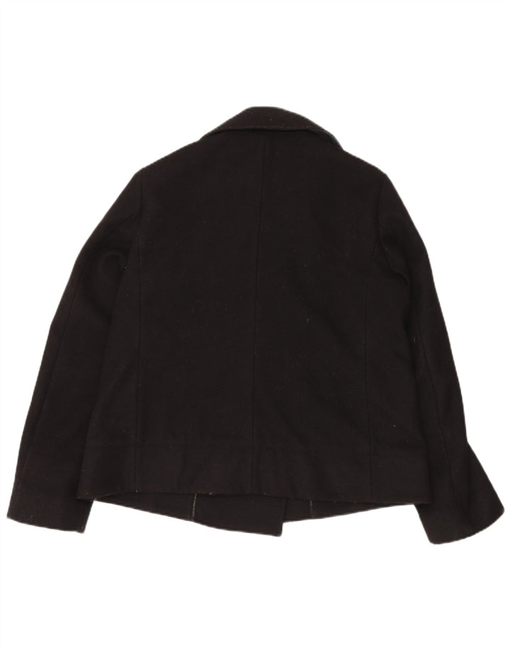 CALVIN KLEIN JEANS Cappotto da marinaio da donna UK 14 Lana nera media