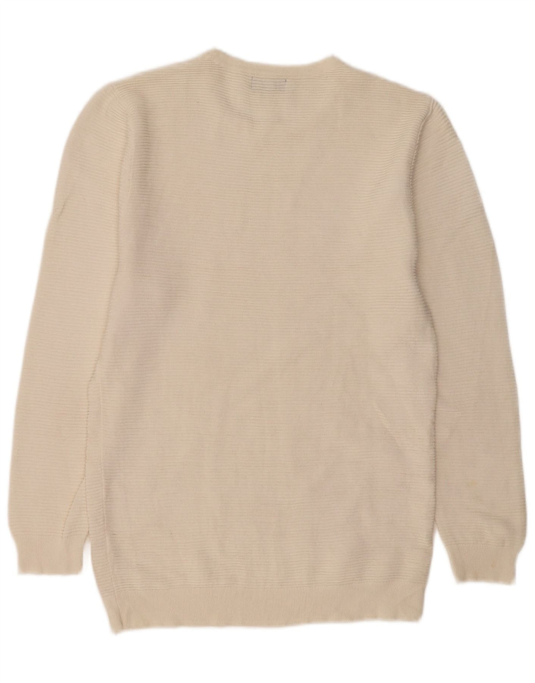 Maglione maglione girocollo da uomo Zara grande in cotone bianco sporco