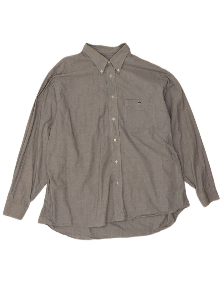 Camicia da uomo Lacoste taglia 45 XL in cotone grigio