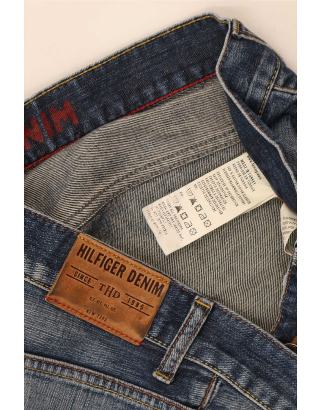 Jeans dritti corti da uomo Tommy Hilfiger W34 L26 Blu
