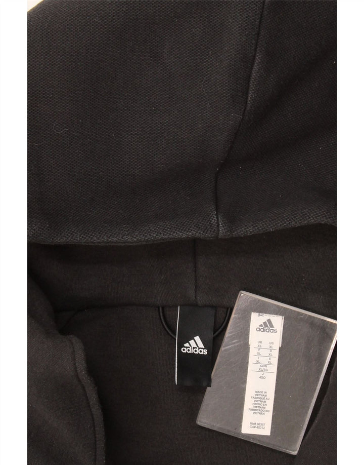Felpa con cappuccio e zip da uomo Adidas XL poliestere nero
