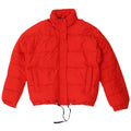 Giacca imbottita oversize con cappuccio ZARA da donna UK 6 XS rossa in viscosa