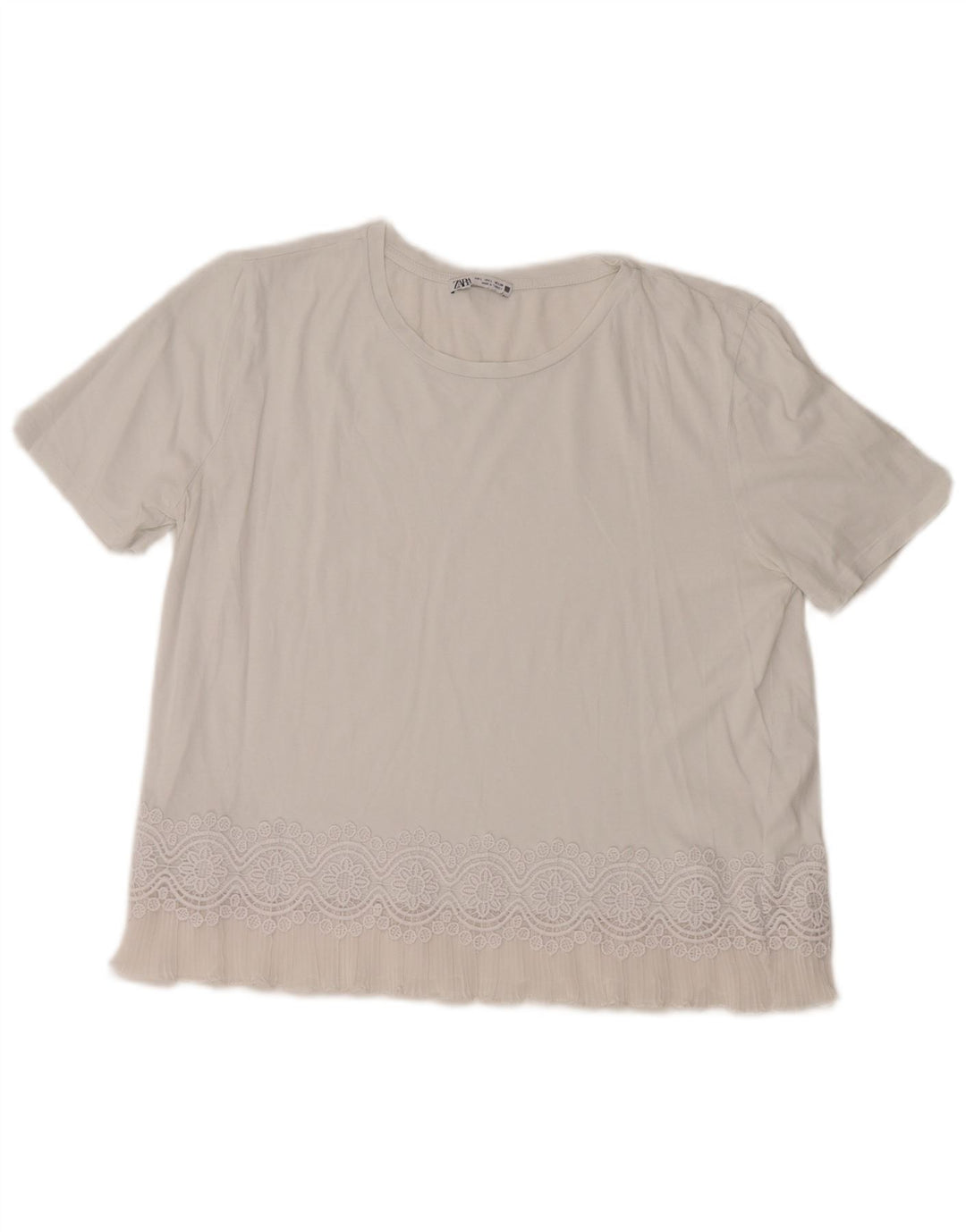 Camicetta da donna Zara Top UK 16 grande cotone bianco
