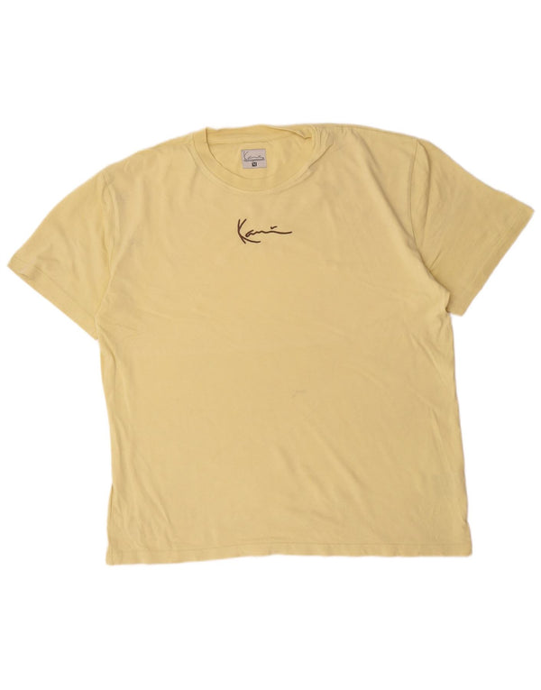 T-shirt grafica da uomo Karl Kani Top in cotone giallo medio
