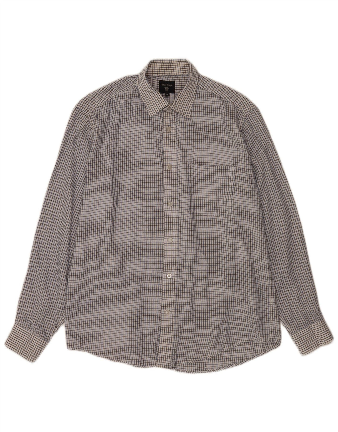 Camicia da uomo James Pringle a quadri bianchi medi