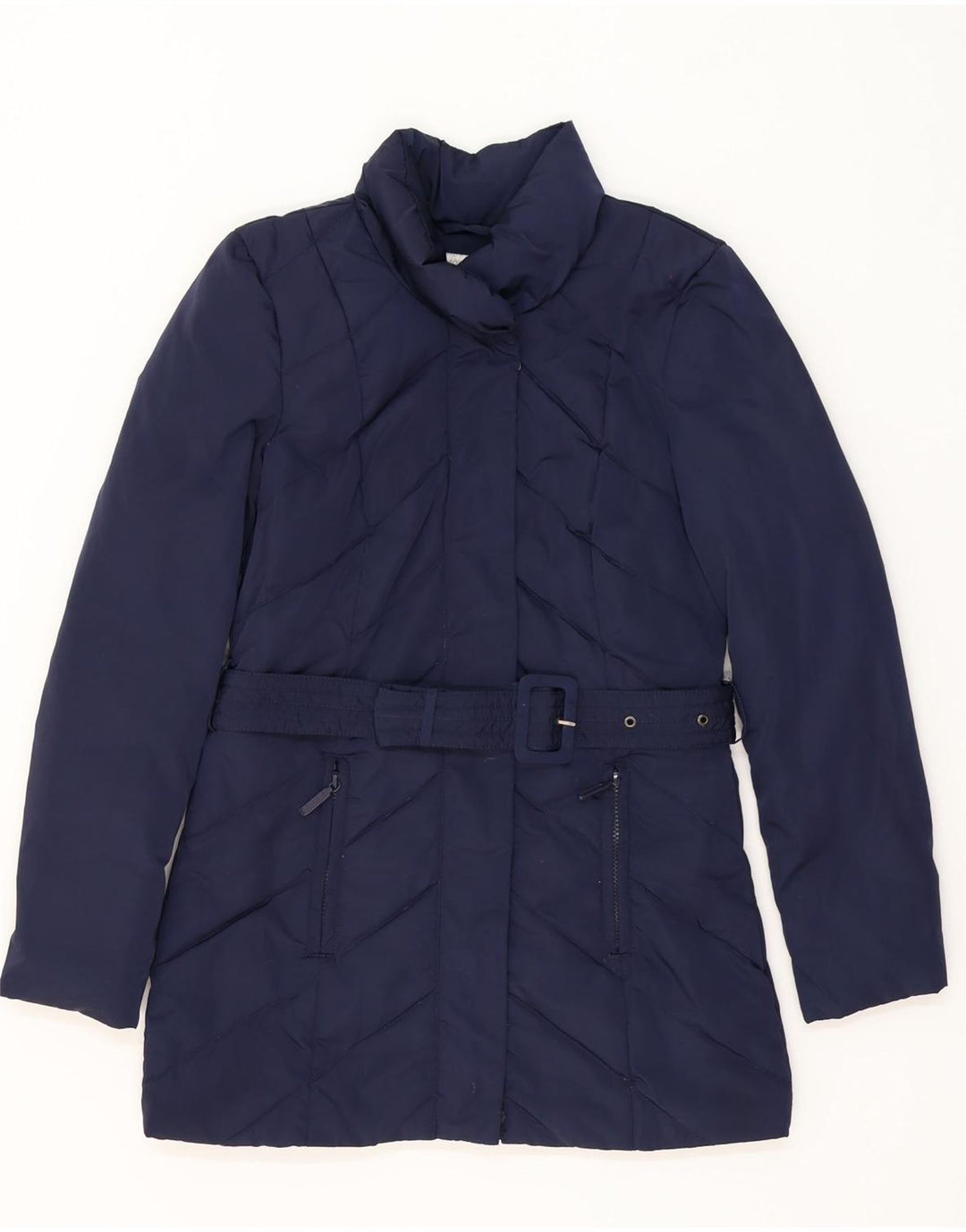 Cappotto imbottito da donna MONSOON UK 10 piccolo in poliestere blu navy