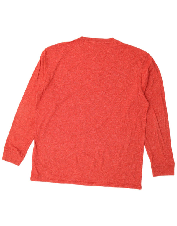 Tommy Hilfiger Uomo Regular Fit Graphic Top manica lunga 2XL Rosso chiazzato