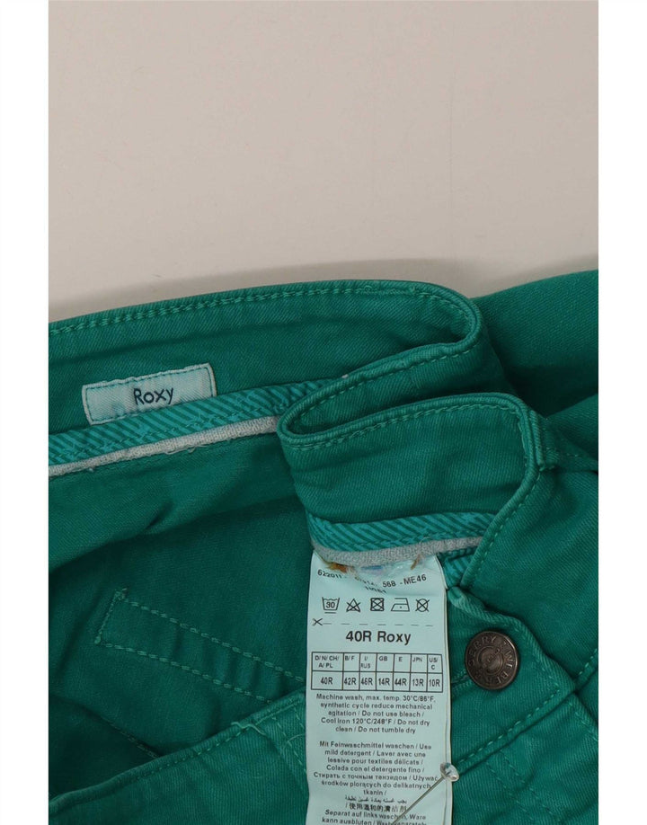 Jeans slim da donna Roxy UK 14 Large W30 L30 Cotone verde