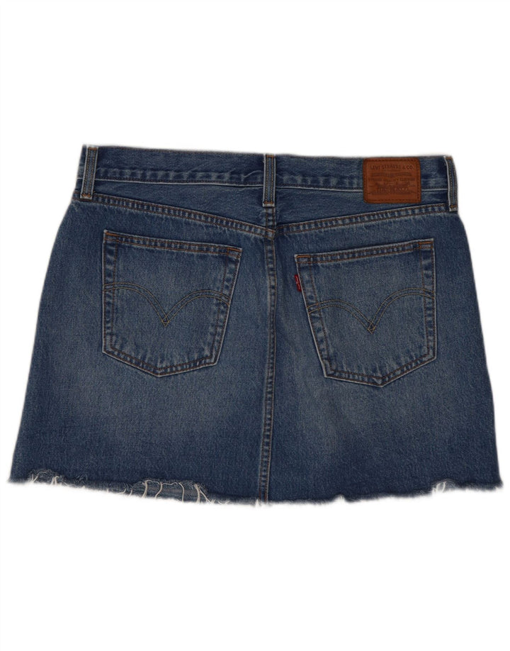 Mini gonna di jeans da donna Levi's W31 in cotone blu medio