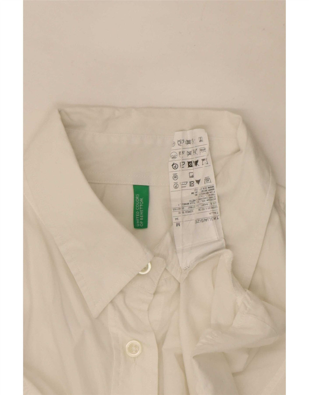 Camicia da donna Benetton UK 14 cotone bianco medio