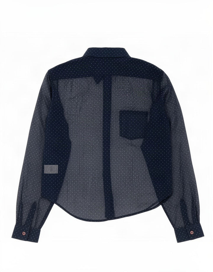Camicetta da donna trasparente Benetton IT 44 blu navy medio maculato