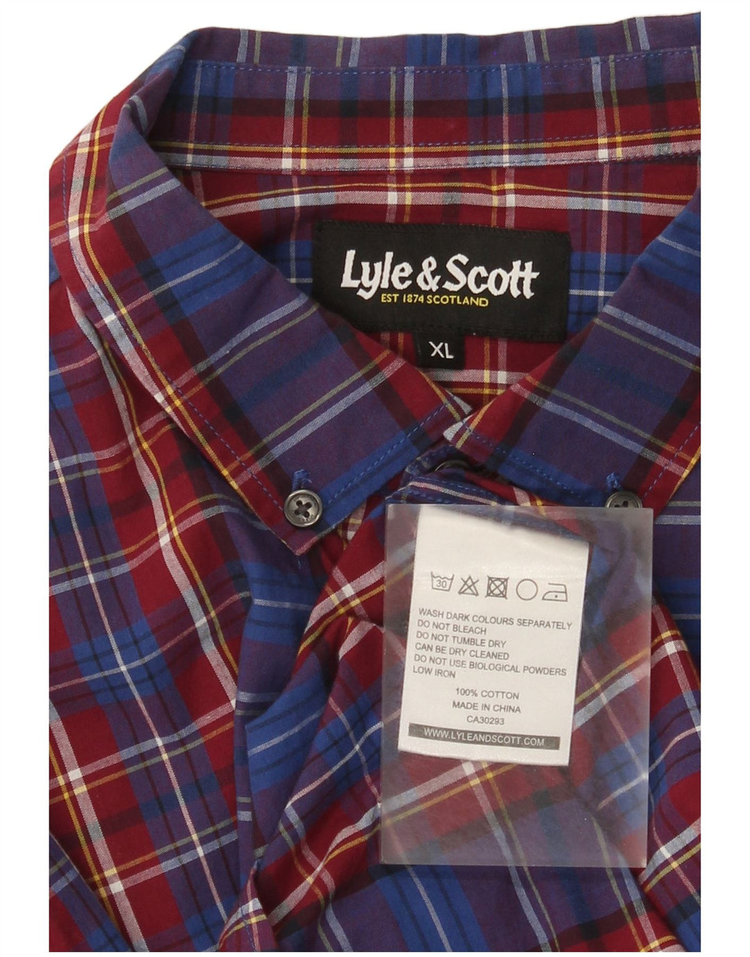 Camicia da uomo Lyle & Scott XL in cotone a quadri blu