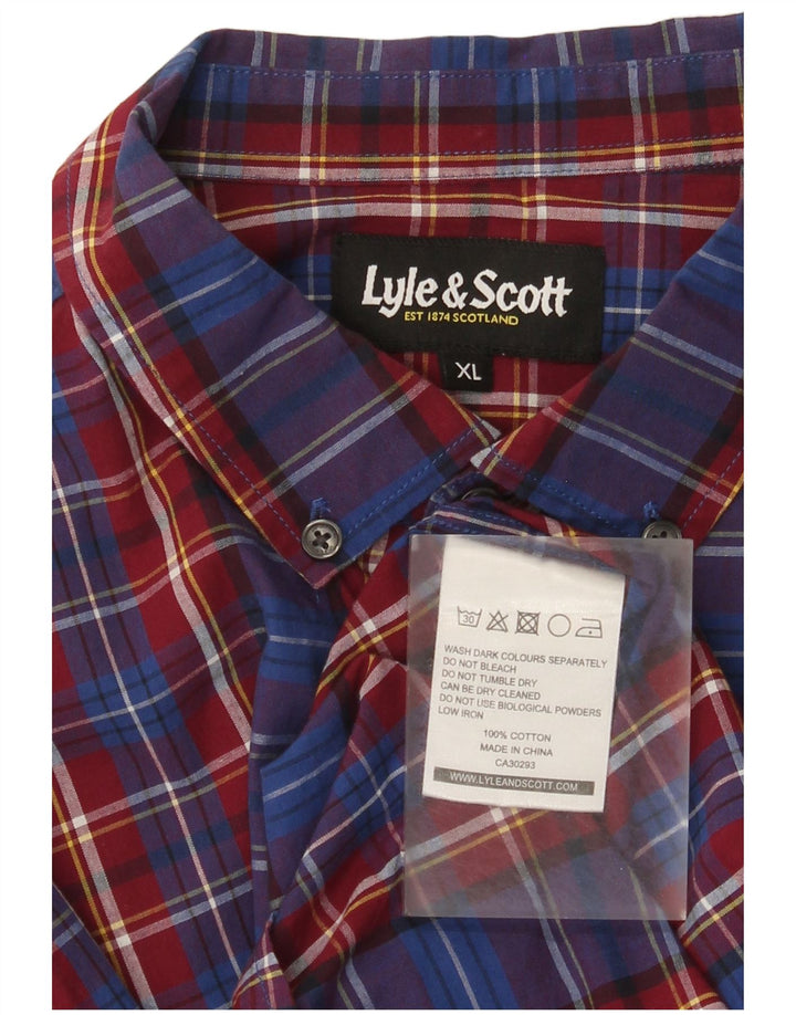 Camicia da uomo Lyle & Scott XL in cotone a quadri blu