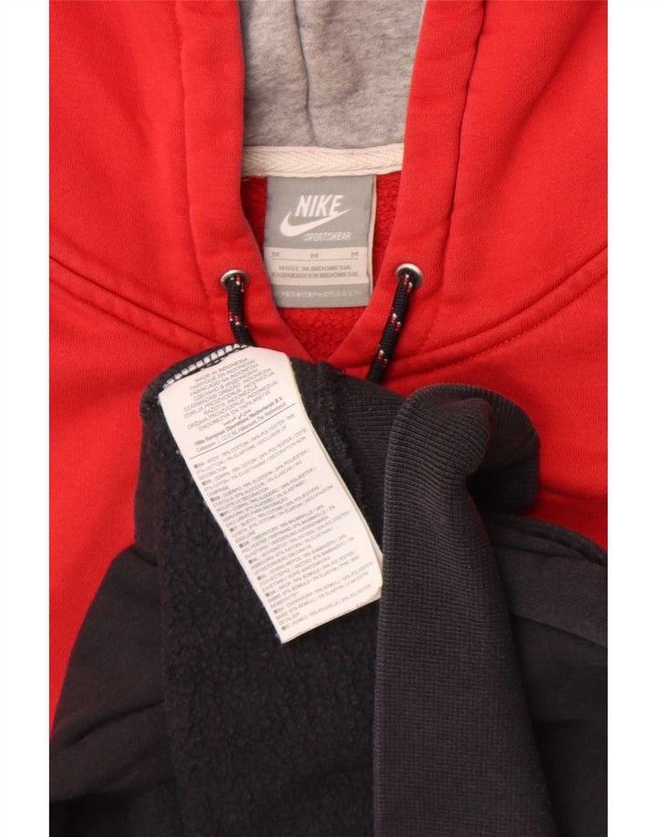 Felpa con cappuccio Nike da uomo, vestibilità regolare, in cotone color block rosso medio