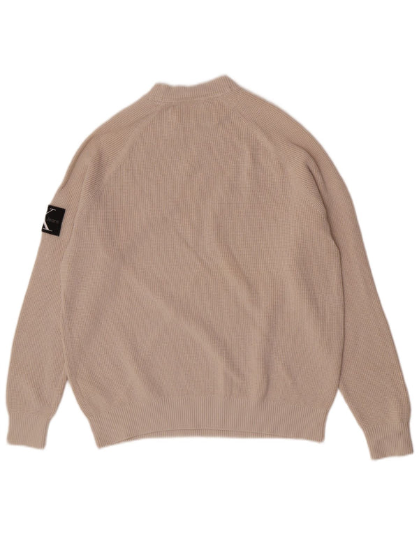 Calvin Klein Jeans Uomo Maglione Girocollo Maglione Piccolo Cotone Beige