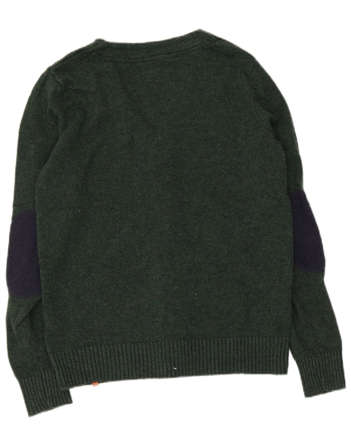 Maglione cardigan da uomo Jack & Jones in lana d'agnello verde medio