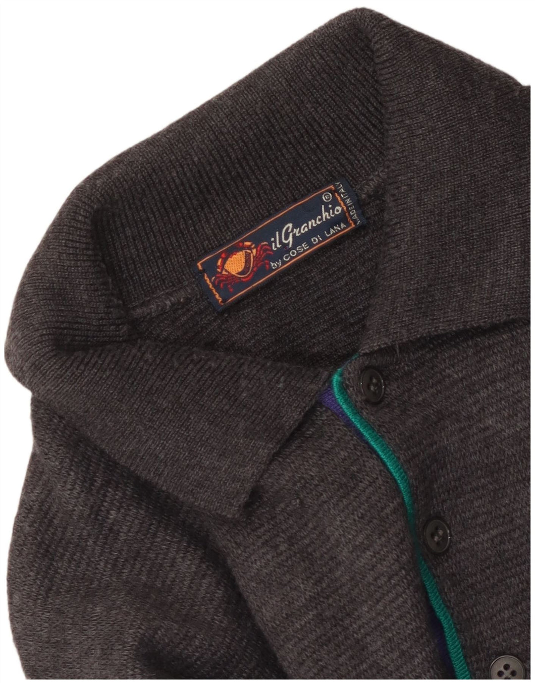 Maglione da uomo con collo alto Il Granchio Grigio medio Argyle/Diamante