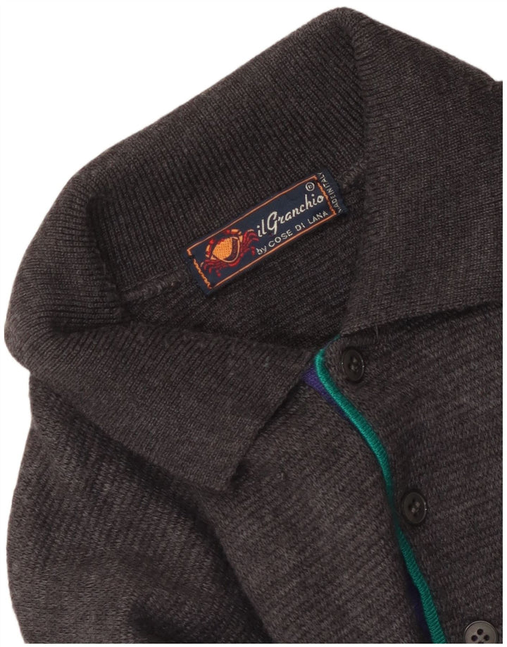 Maglione da uomo con collo alto Il Granchio Grigio medio Argyle/Diamante
