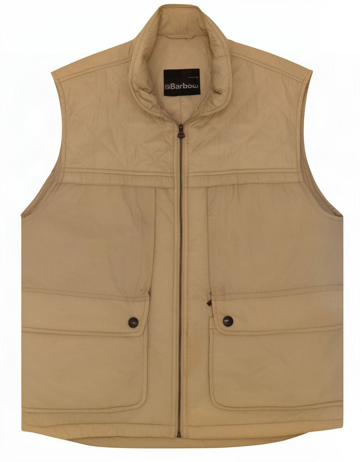 Gilet trapuntato da uomo Barbour UK 40 Large Beige in poliammide
