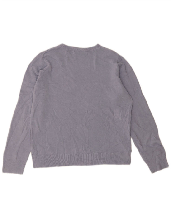 Maglione maglione girocollo da donna Marks & Spencer UK 14 Acrilico blu medio