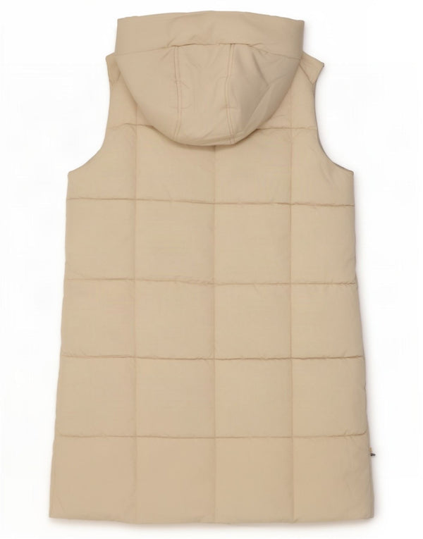 Gilet imbottito con cappuccio lungo Marks & Spencer per ragazze 11-12 anni bianco sporco