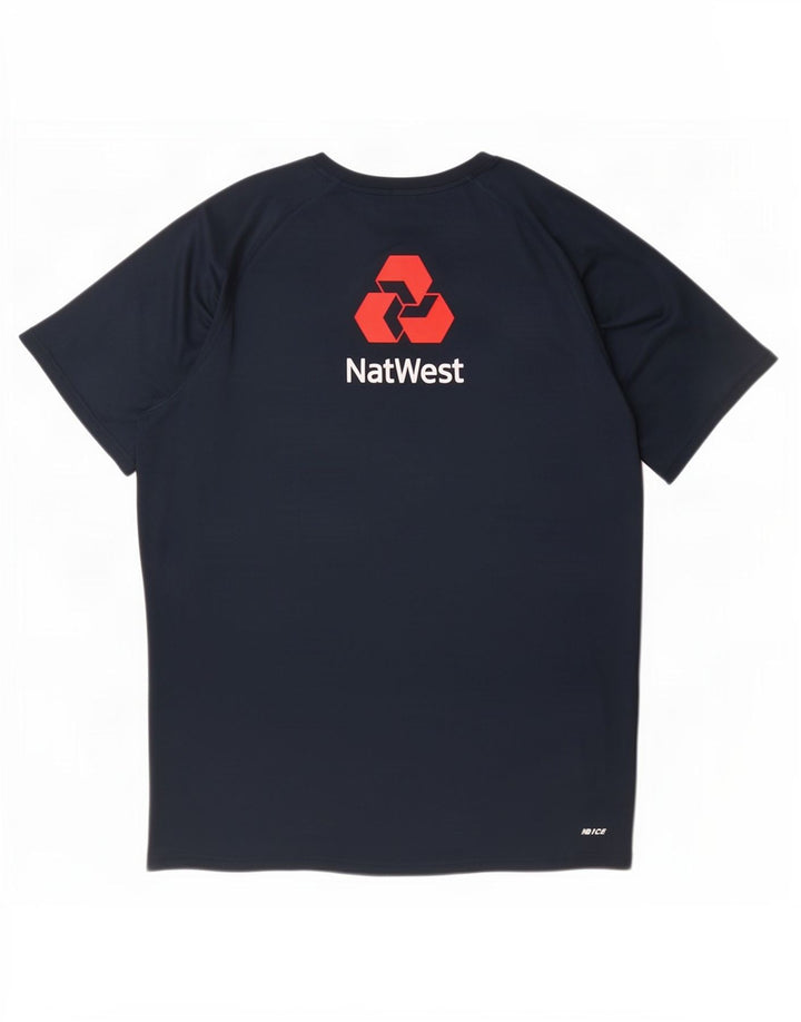 T-shirt grafica da uomo New Balance Top XL poliestere blu navy