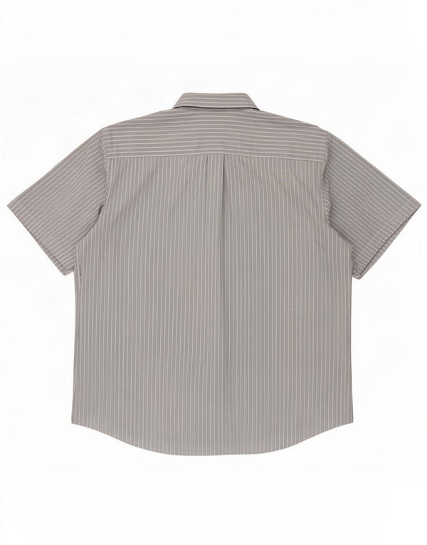 Camicia a maniche corte da uomo Dockers taglia 17 1/2 XL cotone gessato blu