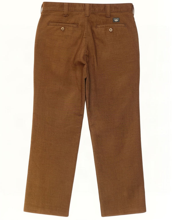 Pantaloni dritti da uomo in velluto a coste Dockers W33 L29 poliestere kaki