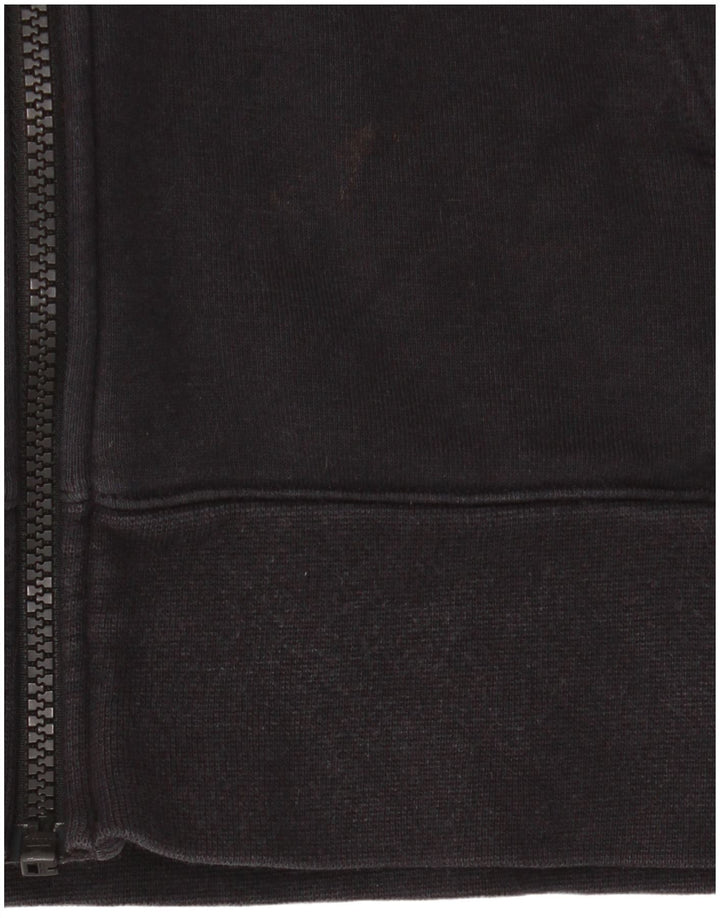 Felpa con cappuccio e zip grafica Nike da uomo in cotone color block medio nero