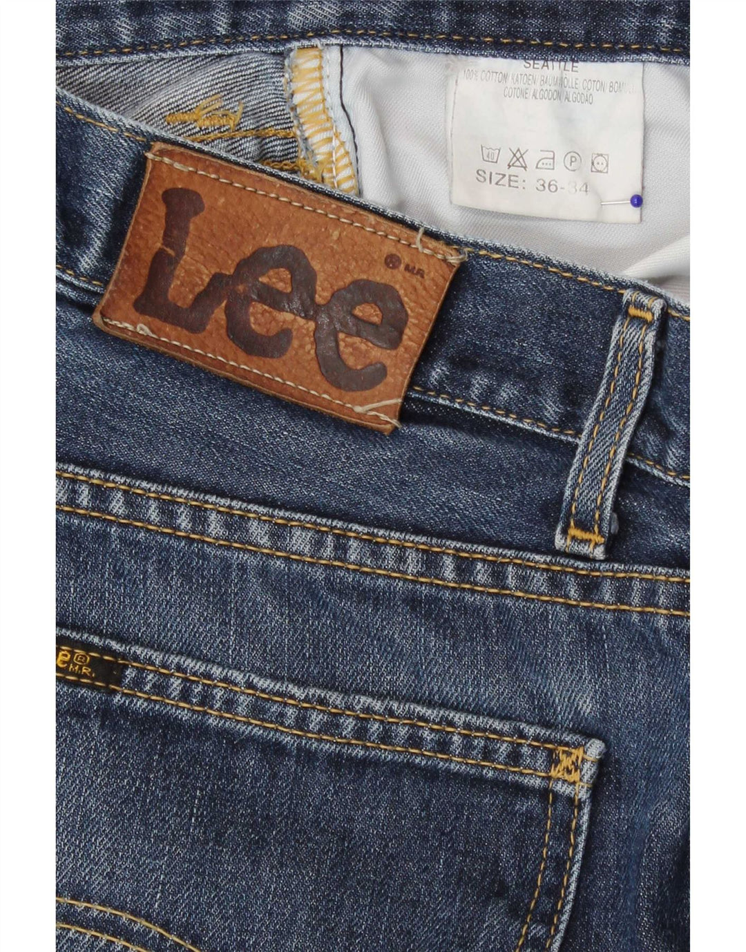 Jeans dritti regolari da uomo Lee W36 L34 cotone blu
