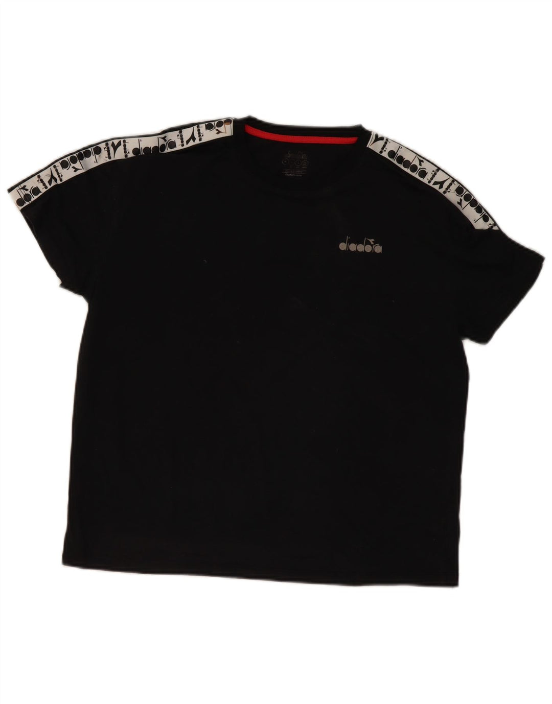 DIADORA T-shirt grafica da uomo Top in cotone color block medio nero
