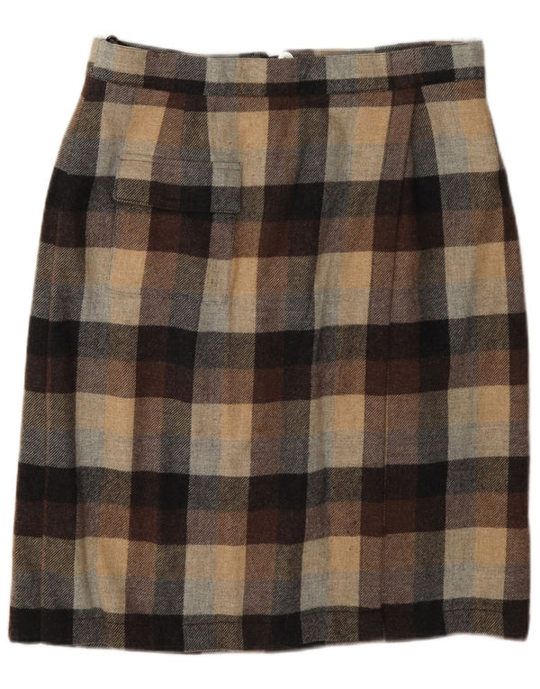 Gonna a tubino da donna Bardehle UK 12 media W30 lana a quadri marrone