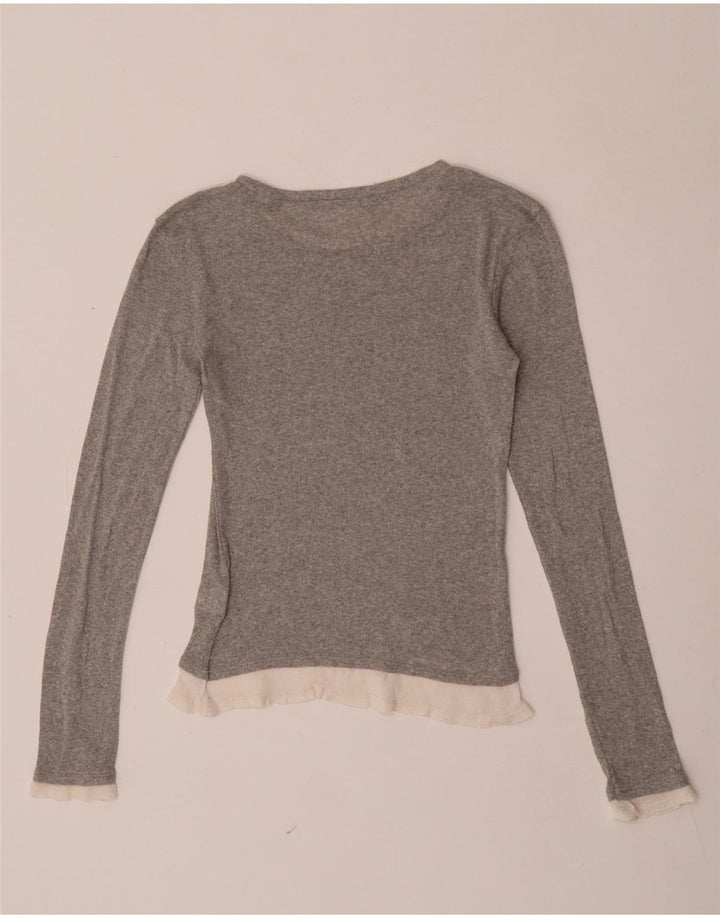 Maglia Zara da donna a maniche lunghe UK 8 Small Poliestere color block grigio