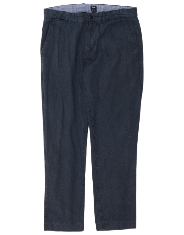 Pantaloni chino slim fit da uomo Gap W32 L30 cotone pied de poule blu navy