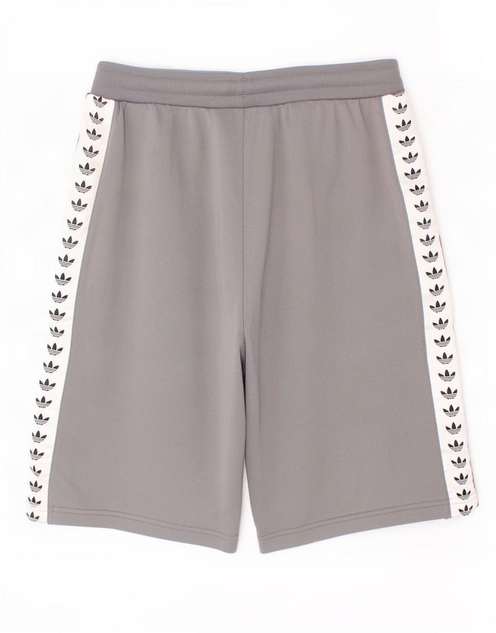 Pantaloncini sportivi Adidas da ragazzo con grafica 13-14 anni in poliestere color block grigio