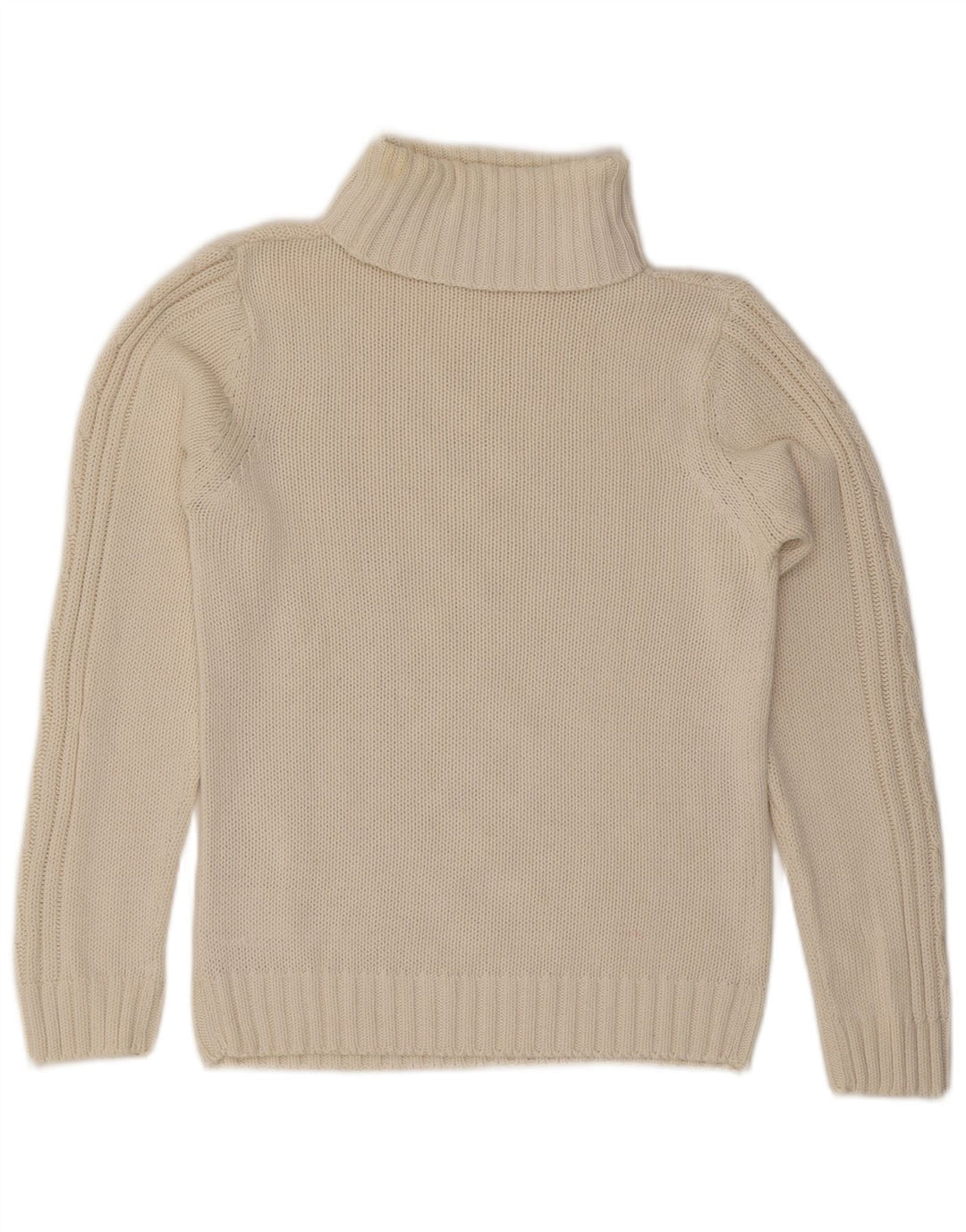 Maglione maglione collo alto da donna ESMARA UK 14 cotone bianco sporco medio